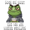 Annoyed frog coffee tiredness