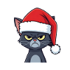 Annoyed Santa Cat Xmas Mood