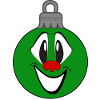 Green Christmas Ornament with Smile