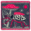 Psychedelischer Kaefer & Fliegenpilz – Retro Natur