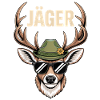 Jäger Hirsch mit Hut Sonnenbrille