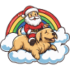 Golden Retriever Dog Santa Claus