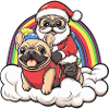French Buldog Dog Santa Claus