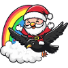 Raven Crow Santa Claus Christmas