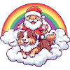 Border Collie Hund Weihnachtsmann Weihnachten
