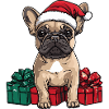 Chien bouledogue français Noël
