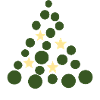 Kreisbaum mit Sternen – Merry Christmas