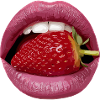Strawberry Kiss Lips Pop Art