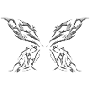 Butterfly Wings Metallic Tribal