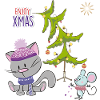Christmas  Katzen und Maus