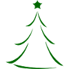 Minimal Green Christmas Tree Silhouette