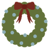Green Wreath with Red Bow