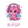 Kawaii Dragon écoutant la K-Pop