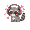 Kawaii Waschbär hört K-Pop