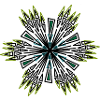 Geometric Star Spiral Blue Green