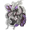 Op Art Purple Spiral Pattern