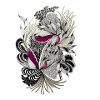 Noir Magenta Flower Tendrils