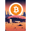 Bitcoin Moon Landing Neon