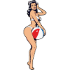 Pin-up Beach Ball Print