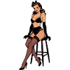 Pin-up-Frau in schwarzer Dessous