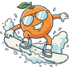 Cool Snowboard Orange with Sunglasses