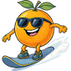 Funny Skater Orange With Sunglasses