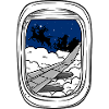 Night Flight Over Clouds Christmas Sleigh