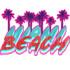Beach Florida Neon Palms