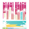 Miami Beach Sunset Palms Skyline
