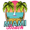 Miami Beach Palm Trees Sunset
