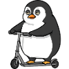 Amusant Penguin Scooter Scooter Chubby Fun