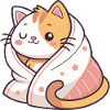 Cuddly Cat Wrapped in Starry Blanket