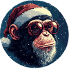 Monkey Christmas with glasses