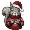 Eichhörnchen Weihnachten Nikolausmütze Pyjama