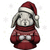 Funny Rabbit Santa Hat Christmas