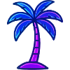 Neon palm tree in night light