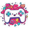 Kawaii Controller Heart Neon Style