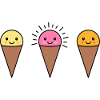 Kawaii Eis in der Waffel