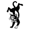 Katzensilhouette Sprung