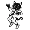Jazz cat in suit dancing