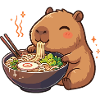 Capybara with noodles ramen kawaii capybara