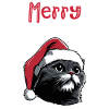 Merry Catmas Funny Cat Christmas Motif