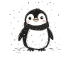 Merry Penguins, Cute Christmas Penguin