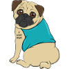 Cute Pug Dog Tattoo I Love Mom Mother's Day Gift
