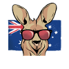 Kangaroo with Sunglasses Aussie Flag