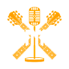 RocknRoll Microphone Crossed Guitars