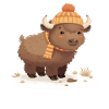Bison d’hiver avec coiffe