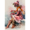Fille d'hiver en aquarelle et cadeaux