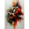 Père Noël aquarelle lisant lettre