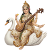 Saraswati au cygne avec du luth